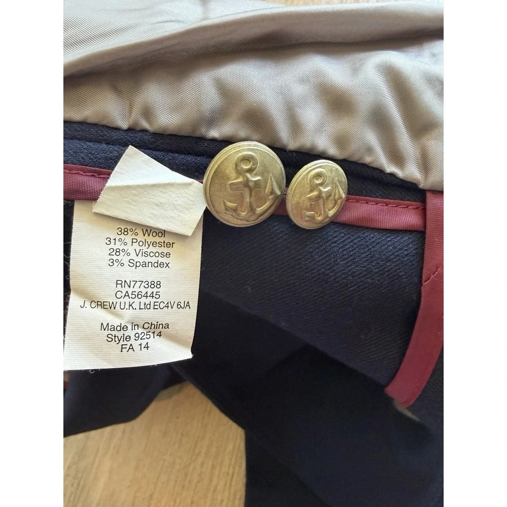 Crewcuts Navy Blue Boys Blazer with gold buttons Size 4-5 Wool Blend
